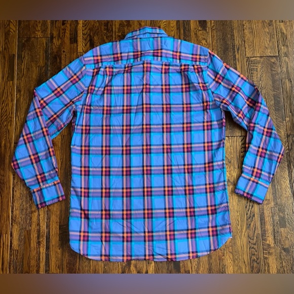 SOUTHERN TIDE Plaid Button Down 100% Cotton LS Shirt in Blue/Pink/Orange Size M - Picture 7 of 7